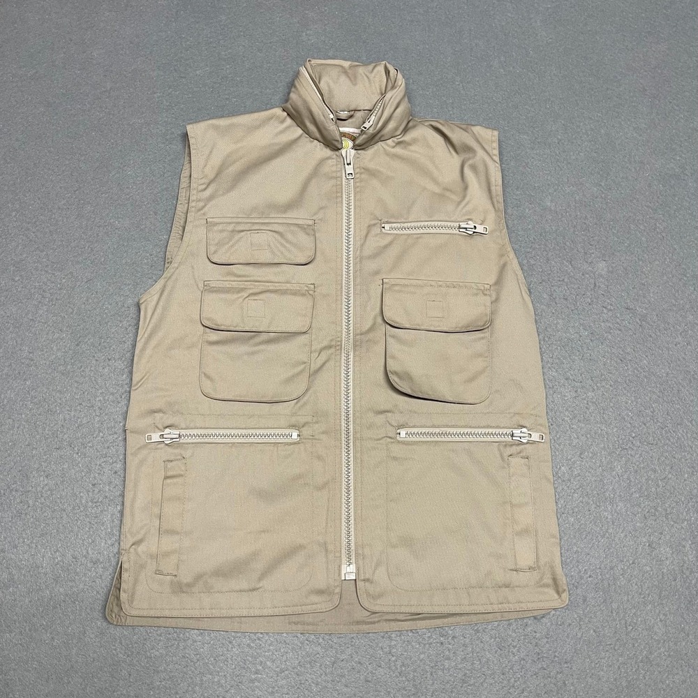 VTG Banana Republic Vest Men XS Khaki Stowaway Safari Sub Saharan Outdoor Hooded